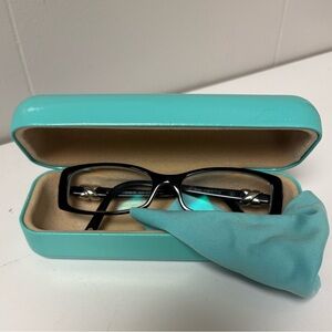 Tiffany & Co TF 2016 8055 Square Black Knot Eyeglasses with Case and Clean Cloth